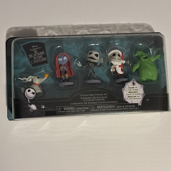 Disney Other - Disney Nightmare Before Christmas Glow in the Dark Collectible Figure Set - New